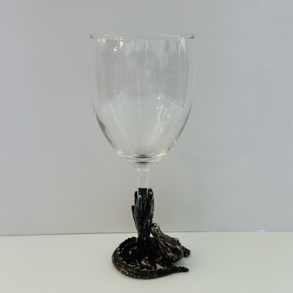Arthur Court Designs Alligator Wine Glass Goblet Retired 2006 Vintage Safari